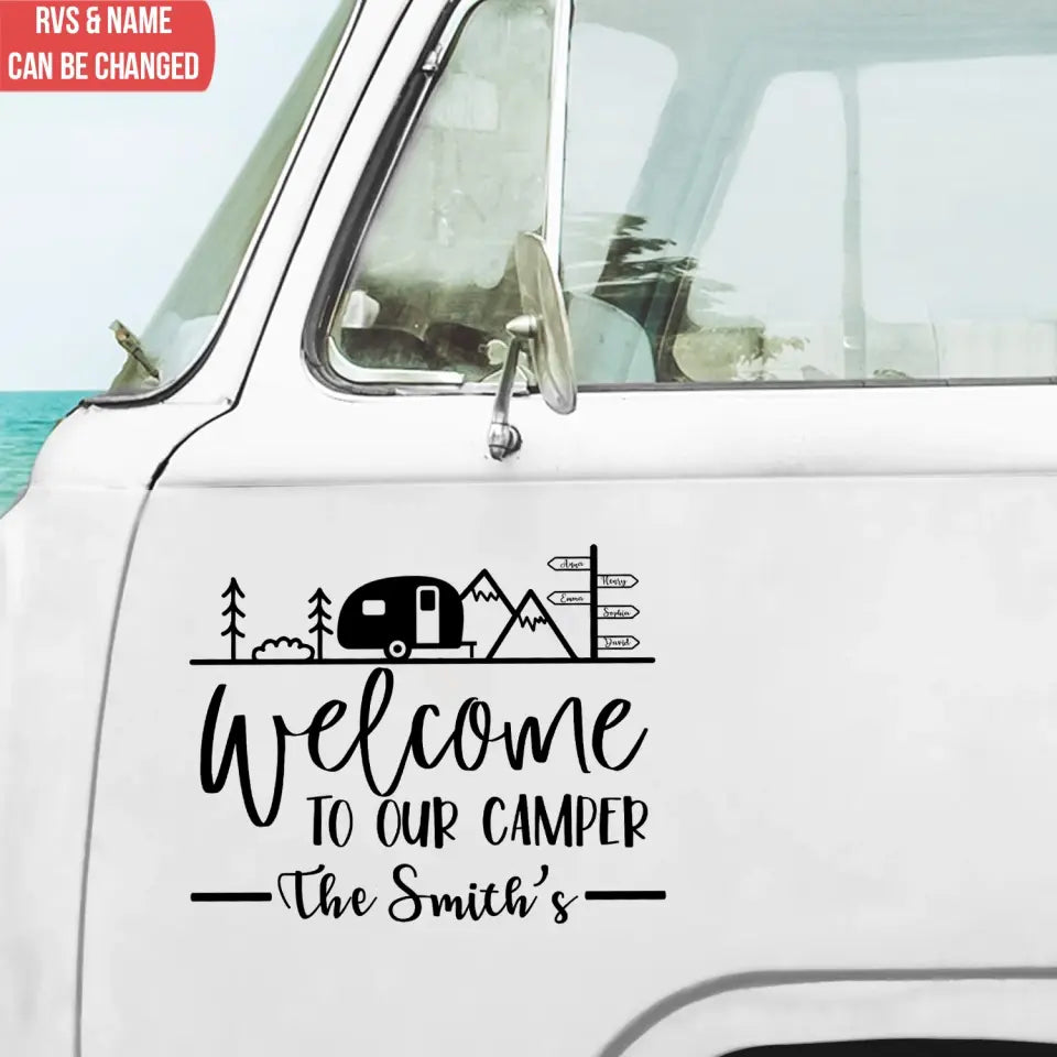 Camping Lover Gift - Welcome To Our Camper - Personalized Decal, Gift For Camping Lover - PCD108