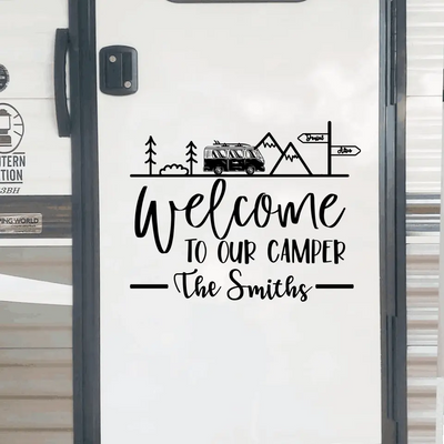 Camping Lover Gift - Welcome To Our Camper - Personalized Decal, Gift For Camping Lover - PCD108