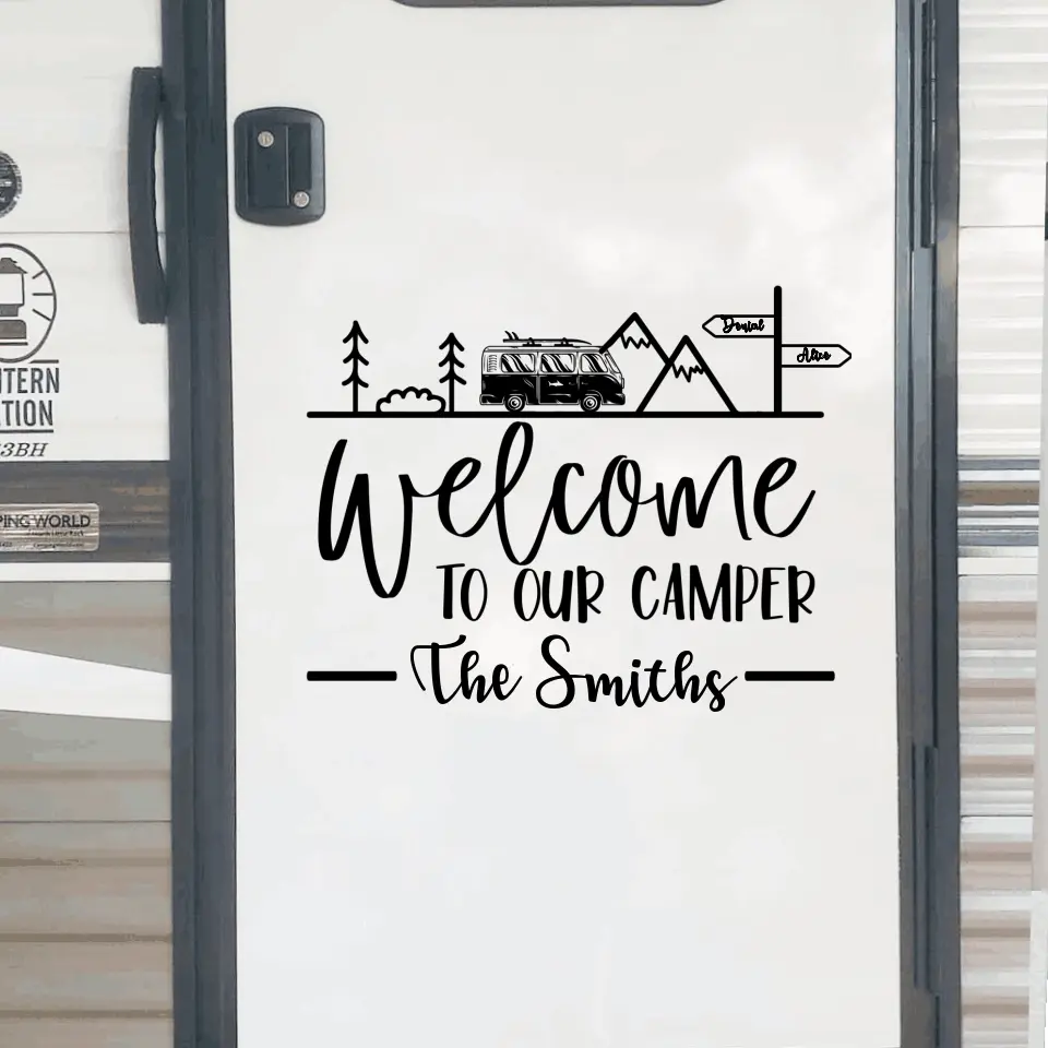 Camping Lover Gift - Welcome To Our Camper - Personalized Decal, Gift For Camping Lover - PCD108