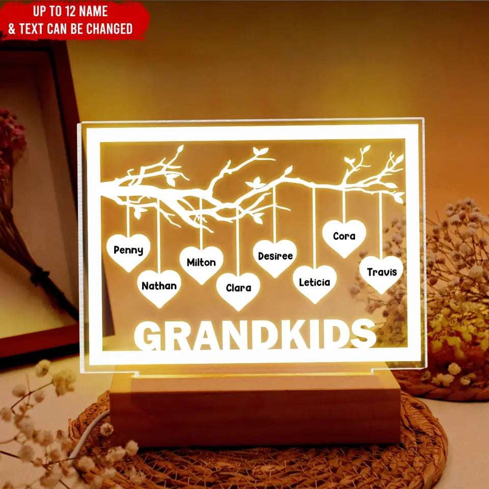 Family Tree - Personalized Acrylic Night Light, Gift For Family - L115