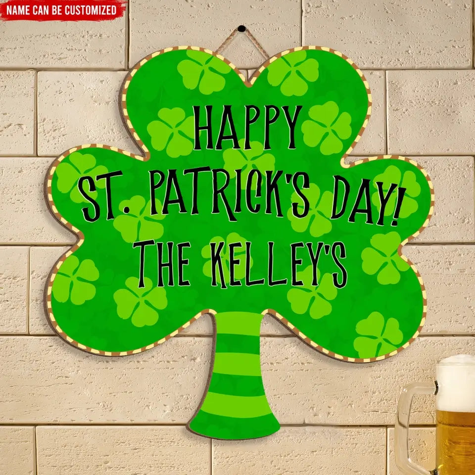 Happy St Patrick's Day - Personalized Wood Sign, Happy Saint Patrick's Day - DS768