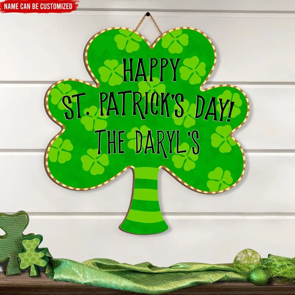 Happy St Patrick's Day - Personalized Wood Sign, Happy Saint Patrick's Day - DS768