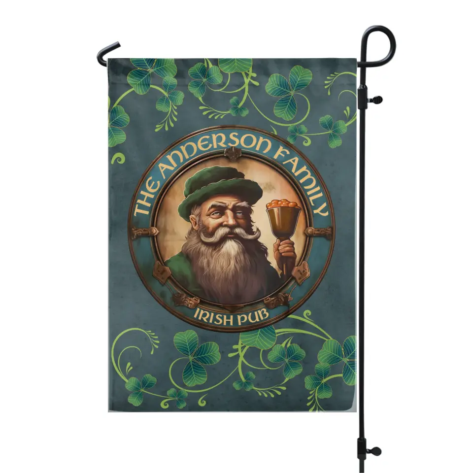 Irish Pub St. Patrick's Day Flag - Personalized Garden Flag, Gift For Family, St. Patrick's Day - GF169