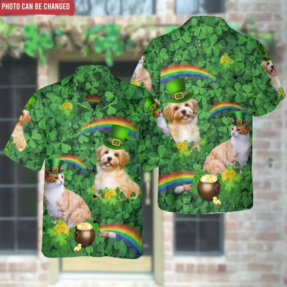 Shamrock Patrick's Day - Personalized Hawaiian Shirt, Patrick's Day Gift For Pet Lovers- HS14