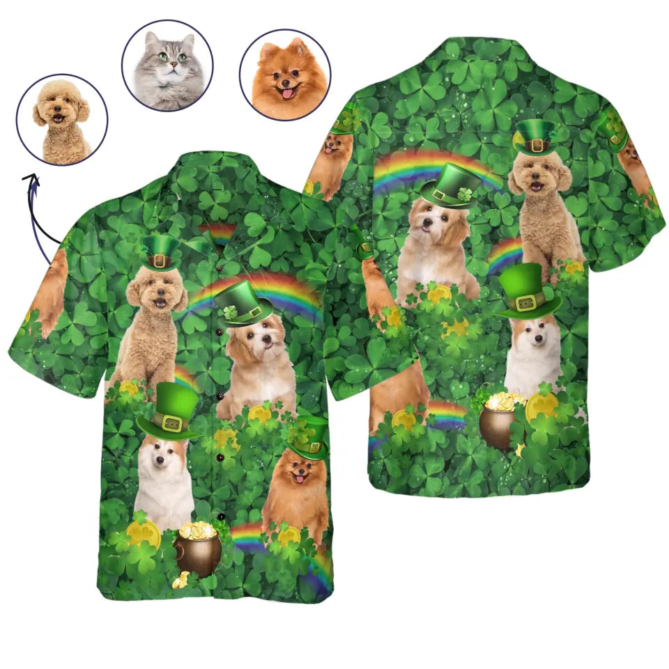 Shamrock Patrick's Day - Personalized Hawaiian Shirt, Patrick's Day Gift For Pet Lovers- HS14