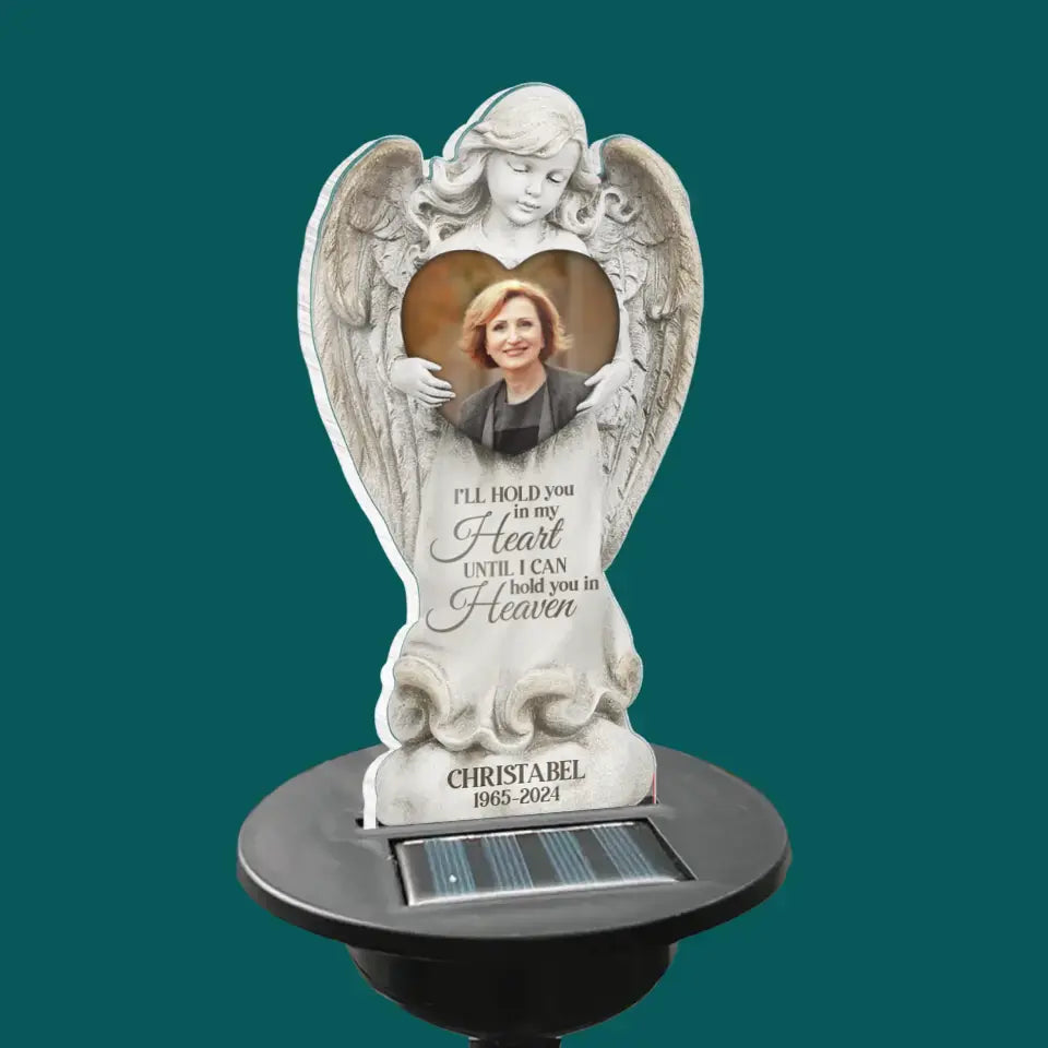 Forever with The Angels I'll Hold You In My Heart - Personalized Garden Plaque Stake, Memorial Gift for Loss of Loved One - PS66