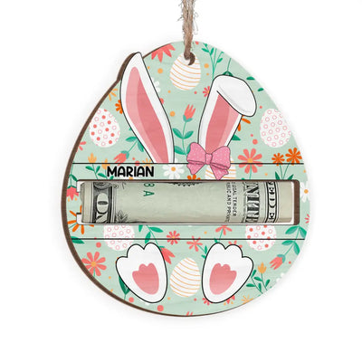 Easter Bunny Eggs - Personalized Money Holder, Easter Basket Child Gift - ORN346