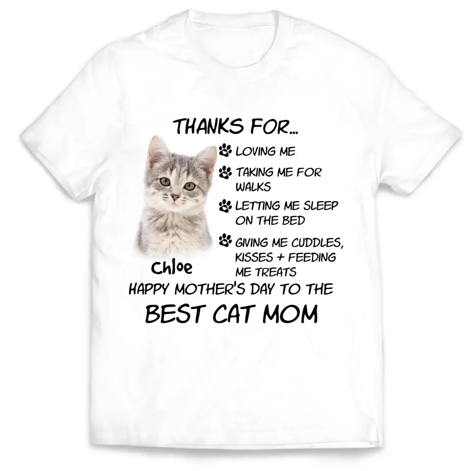 Thank For Loving Me Taking Me For Walks - Personalized T-Shirt, Gift For Cat Lover - TS1134