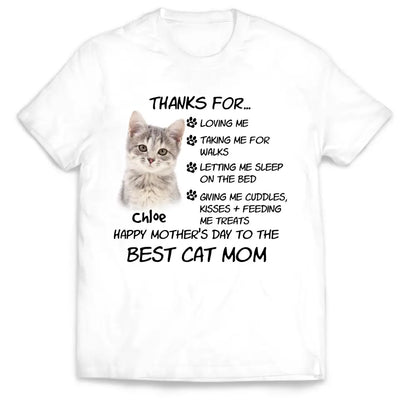 Thank For Loving Me Taking Me For Walks - Personalized T-Shirt, Gift For Cat Lover - TS1134
