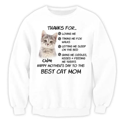 Thank For Loving Me Taking Me For Walks - Personalized T-Shirt, Gift For Cat Lover - TS1134