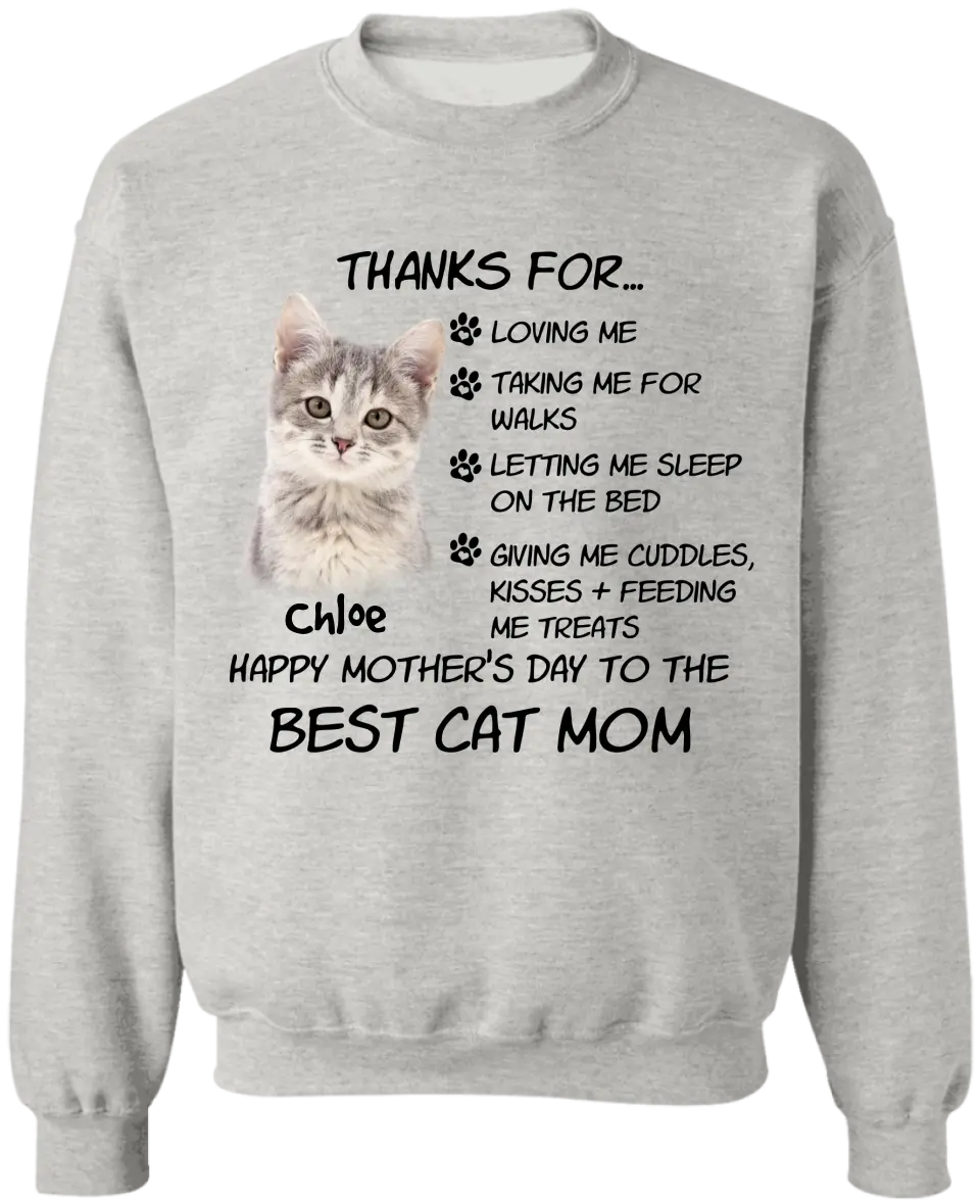 Thank For Loving Me Taking Me For Walks - Personalized T-Shirt, Gift For Cat Lover - TS1134