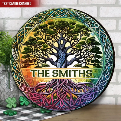 Celtic Tree Sign - Personalized Wooden Sign, Gift For Patrick's Day - DS770