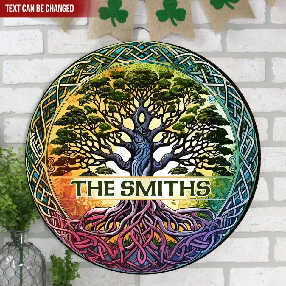 Celtic Tree Sign - Personalized Wooden Sign, Gift For Patrick's Day - DS770