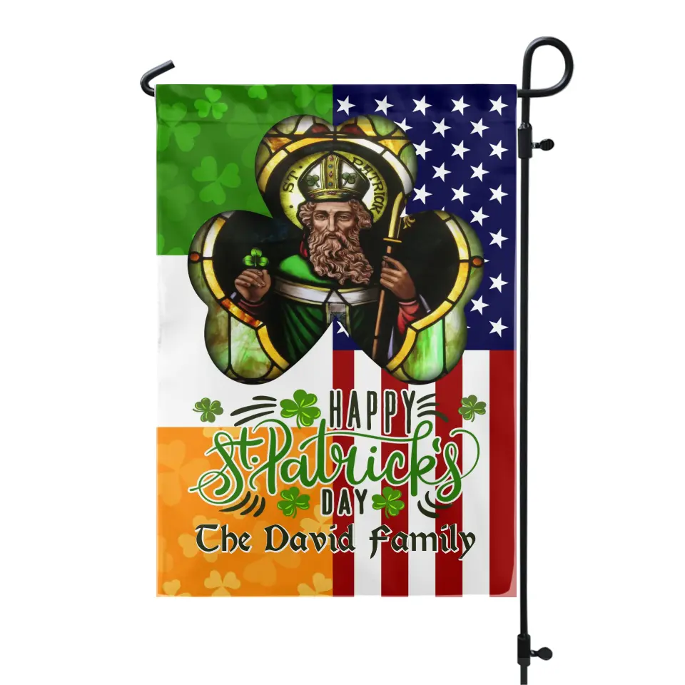 Happy St. Patrick's Day - Personalized Garden Flag, Gift For Family, St. Patrick's Day - GF170