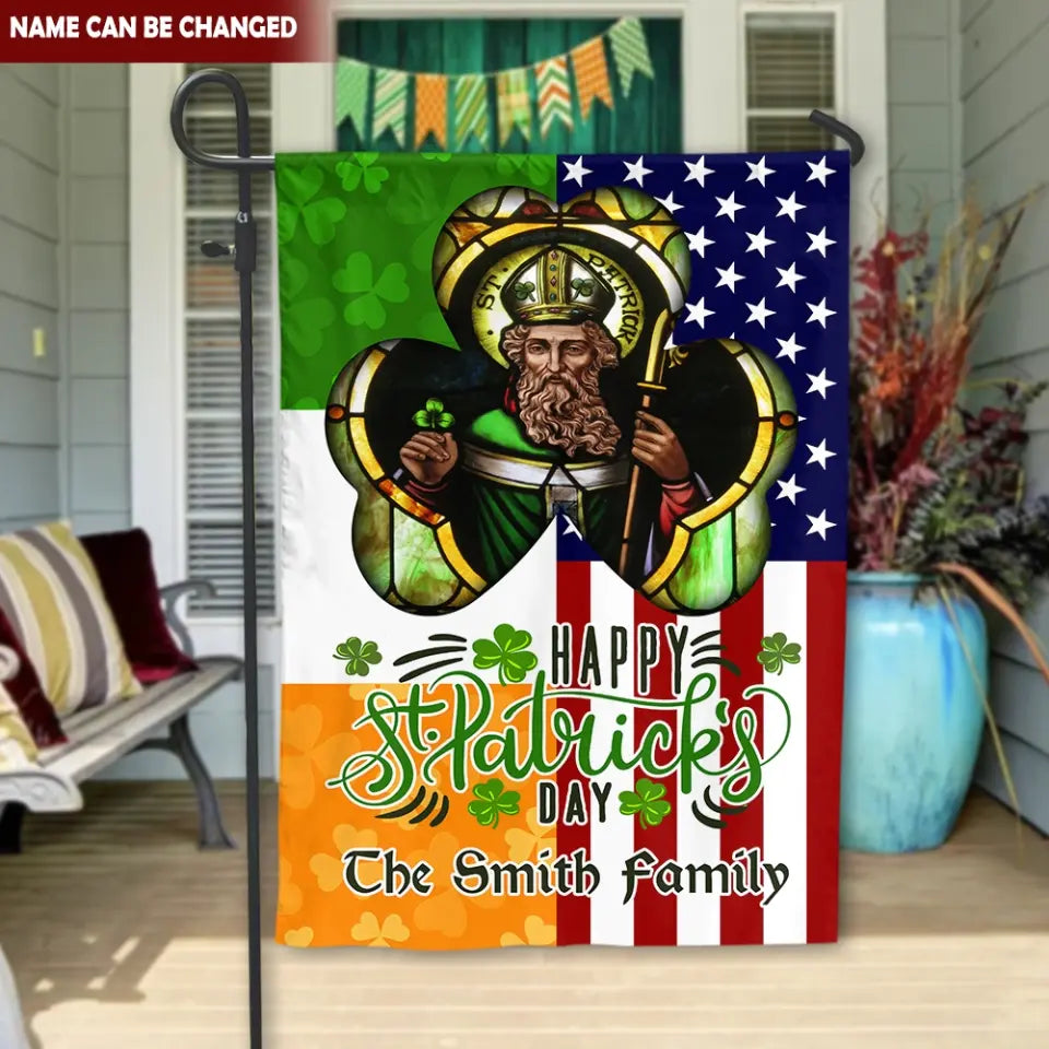 Happy St. Patrick's Day - Personalized Garden Flag, Gift For Family, St. Patrick's Day - GF170