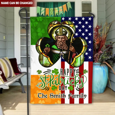 Happy St. Patrick's Day - Personalized Garden Flag, Gift For Family, St. Patrick's Day - GF170
