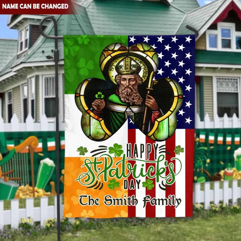 Happy St. Patrick's Day - Personalized Garden Flag, Gift For Family, St. Patrick's Day - GF170