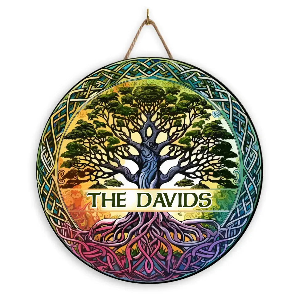 Celtic Tree Sign - Personalized Wooden Sign, Gift For Patrick's Day - DS770