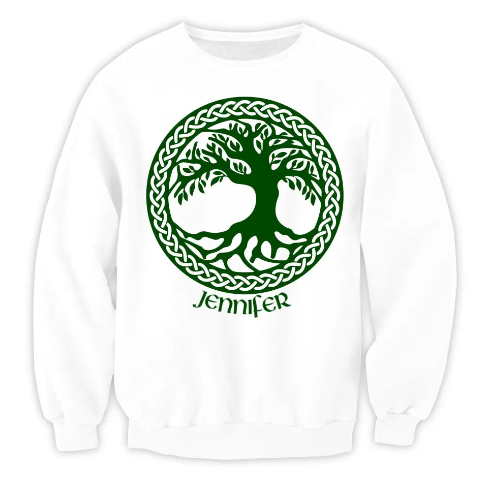 St Patricks Day Irish Celtic Green Tree of Life - Personalized T-Shirt, Gift For Family - TS1135