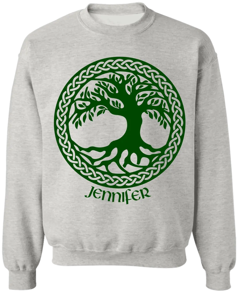 St Patricks Day Irish Celtic Green Tree of Life - Personalized T-Shirt, Gift For Family - TS1135