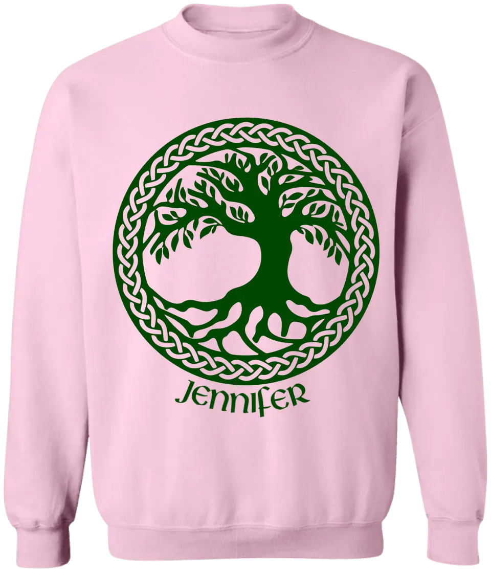 St Patricks Day Irish Celtic Green Tree of Life - Personalized T-Shirt, Gift For Family - TS1135