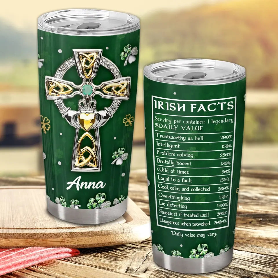 Irish Tumbler, Irish Facts - Personalized Tumbler, Tumbler Gift For Patrick's Day - TL83