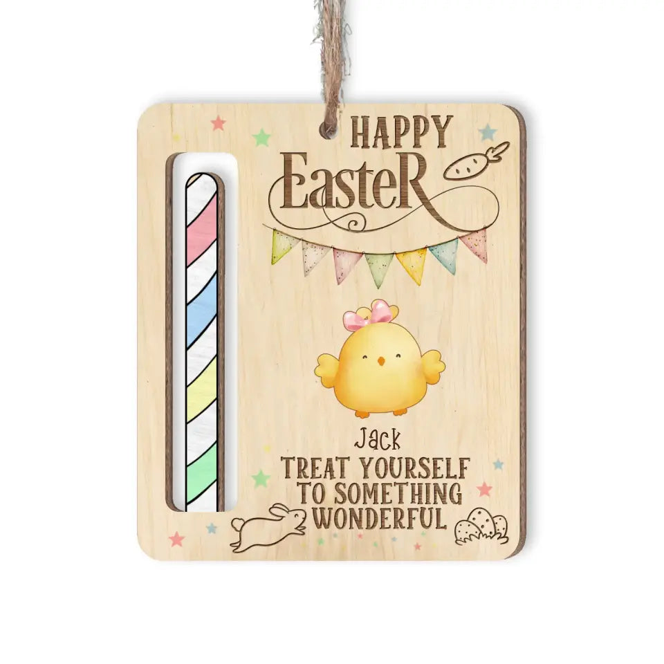 Happy Easter Treat Yourself To Something Wonderful - Personalized Money Holder, Easter Basket, Easter Gift For Kids, Cash Holder - ORN348