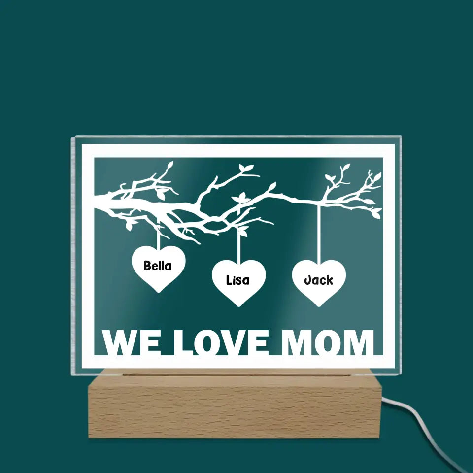 Family Tree - Personalized Acrylic Night Light, Gift For Family - L115