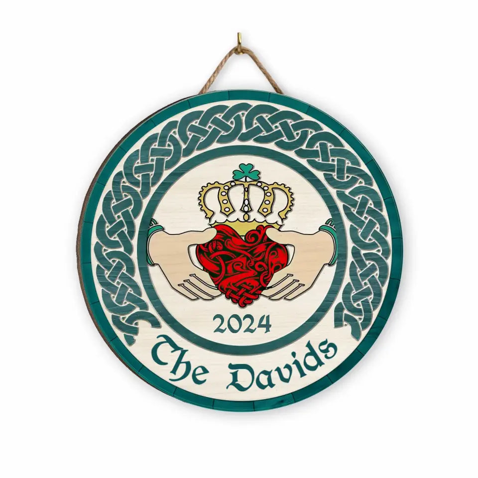 Claddagh Irish - Personalized Wooden Sign, Gift For Patrick's Day - DS773