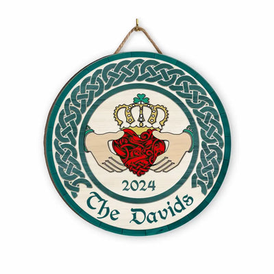 Claddagh Irish - Personalized Wooden Sign, Gift For Patrick's Day - DS773
