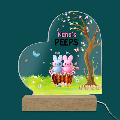 Nana's Peeps - Personalized Acrylic Night Light, Gift For Mom, Grandma - L118