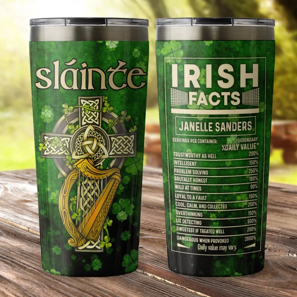 Irish Facts - Personalized Tumbler, St Patrick's Day Gifts