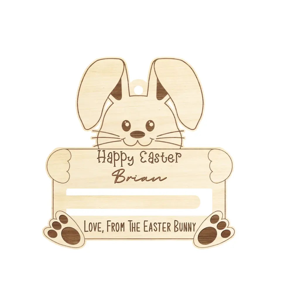 Happy Easter Bunny - Personalized Money Holder, Gift For Kids, Easter Bunny Gift - ORN351