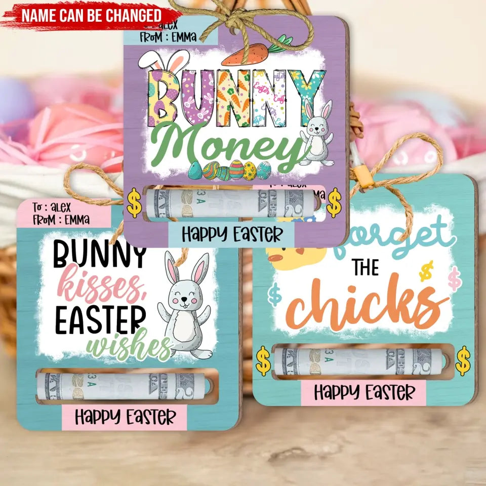 Easter Money Holder, Easter Basket Stuffer - Personalized Money Holder, Happy Easter, Gift For Kids - ORN352
