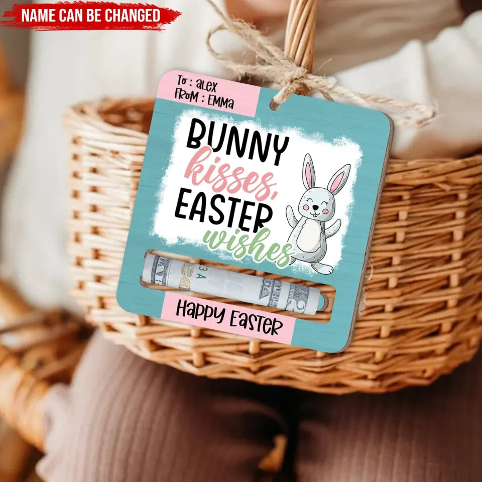 Easter Money Holder, Easter Basket Stuffer - Personalized Money Holder, Happy Easter, Gift For Kids - ORN352