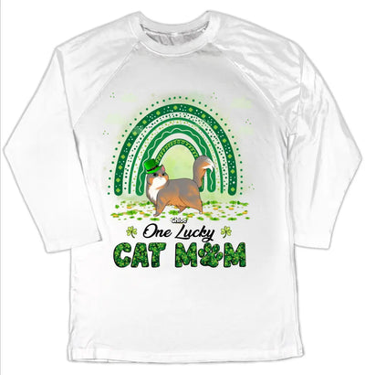 One Lucky Cat Mom - Personalized T-Shirt, Gift For Cat Lover, Happy Patrick's Day - TS1141