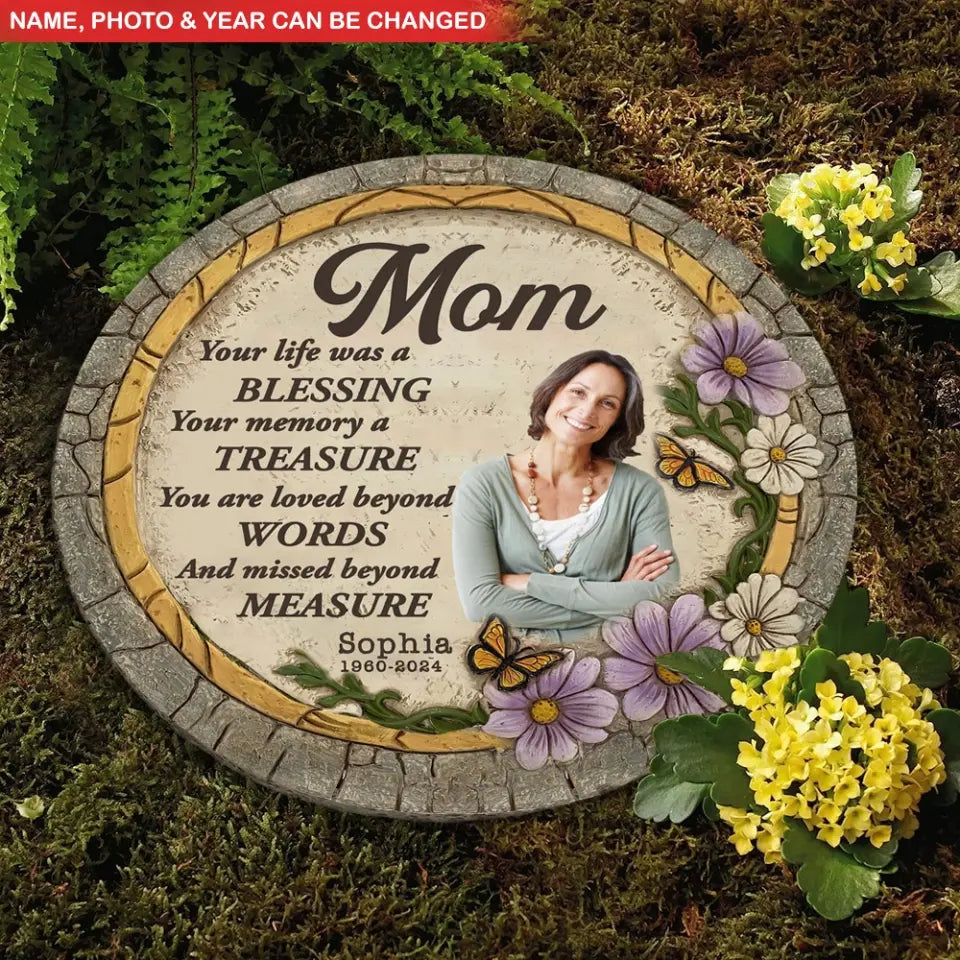 Your Life Was A Blessing Your Memory A Treasure - Personalized Stone, Memorial Gift For Dad/Mom