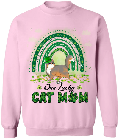 One Lucky Cat Mom - Personalized T-Shirt, Gift For Cat Lover, Happy Patrick's Day - TS1141