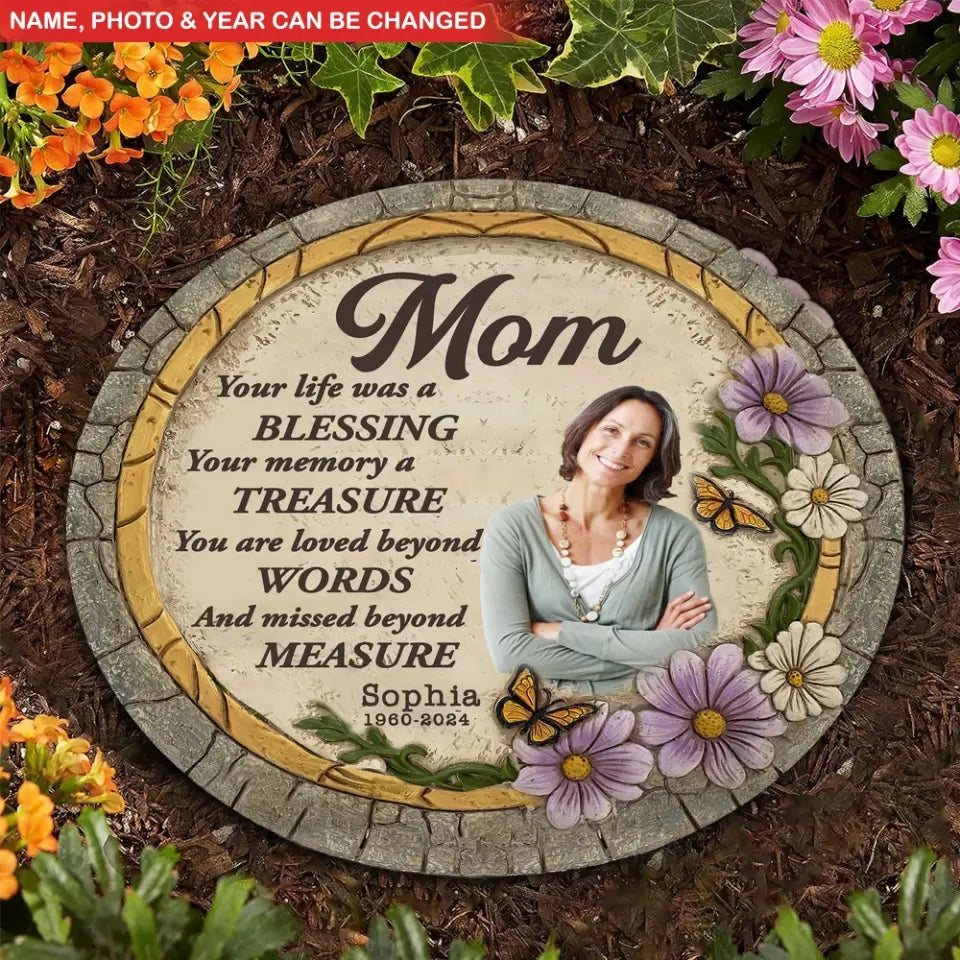 Your Life Was A Blessing Your Memory A Treasure - Personalized Stone, Memorial Gift For Dad/Mom