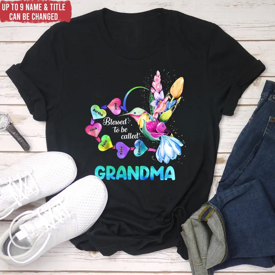 Blessed To Be Called Grandma - Personalized T-Shirt, Gift For Mom, Gift For Grandma - TS1143
