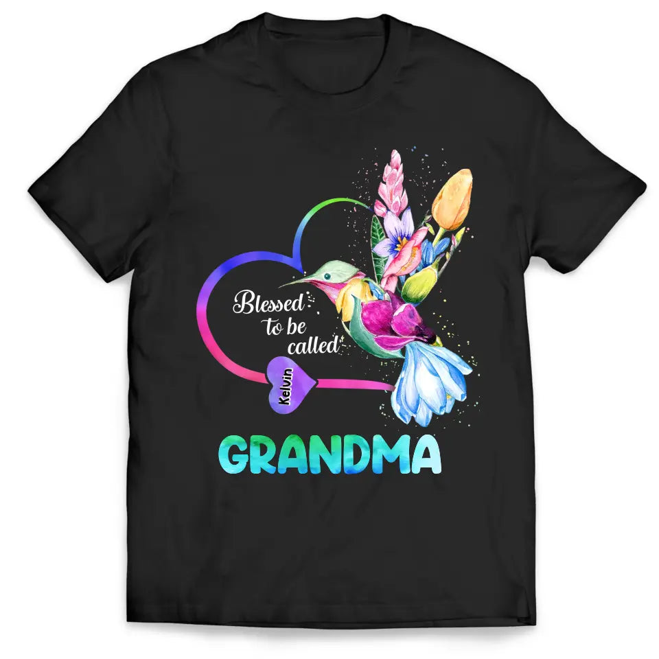 Blessed To Be Called Grandma - Personalized T-Shirt, Gift For Mom, Gift For Grandma - TS1143