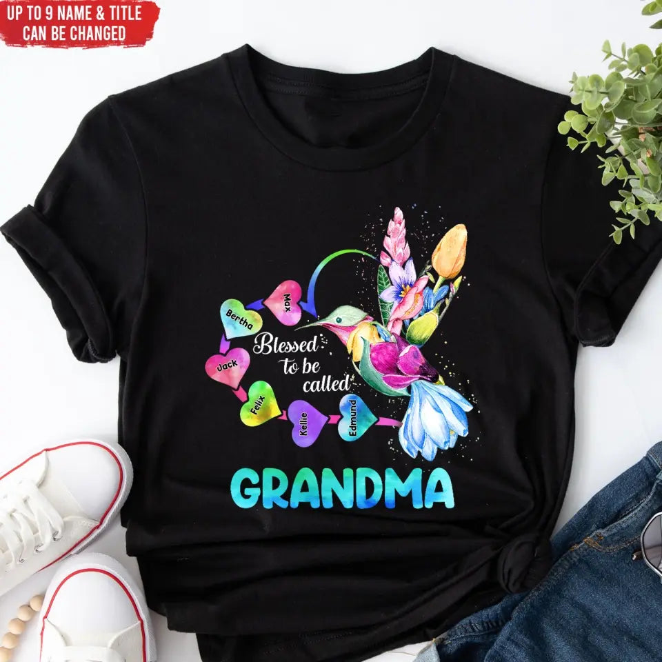 Blessed To Be Called Grandma - Personalized T-Shirt, Gift For Mom, Gift For Grandma - TS1143