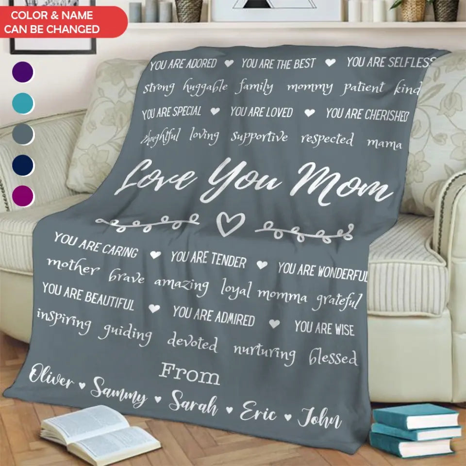 Love You Mom - Personalized Blanket, Blanket Gift For Mother's Day, Birthday - BL51