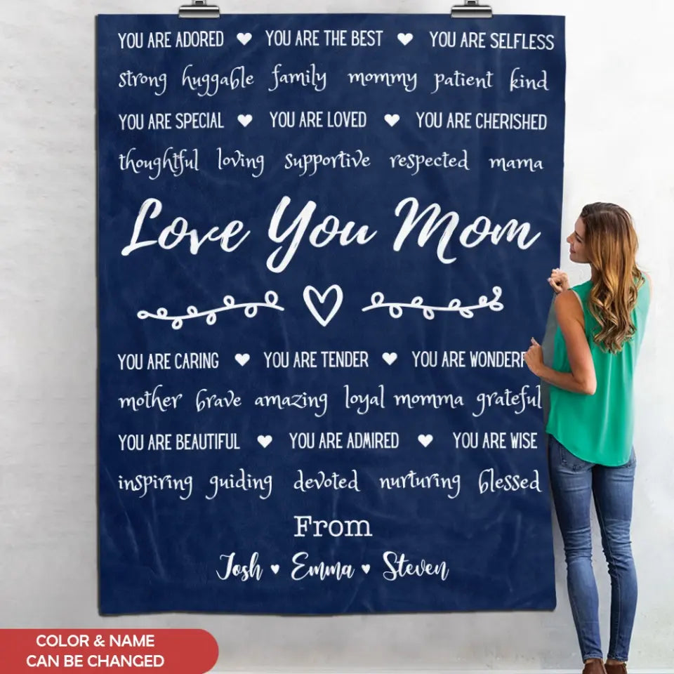 Love You Mom - Personalized Blanket, Blanket Gift For Mother's Day, Birthday - BL51