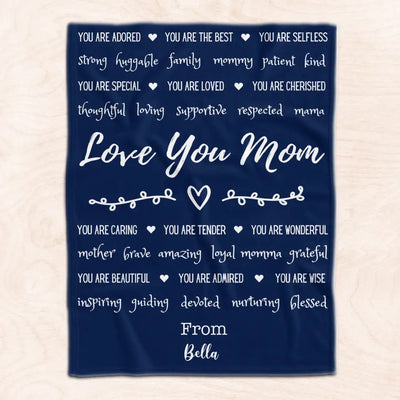 Love You Mom - Personalized Blanket, Blanket Gift For Mother's Day, Birthday - BL51