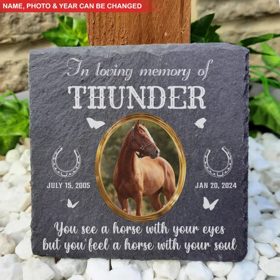 In Loving Memory Of Horse - Personalized Horse Pony Memorial Stone, Memorial Gift for Loss of Horse/Horse Lovers - MS78