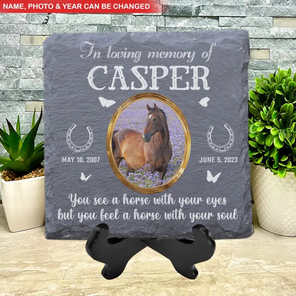 In Loving Memory Of Horse - Personalized Horse Pony Memorial Stone, Memorial Gift for Loss of Horse/Horse Lovers - MS78