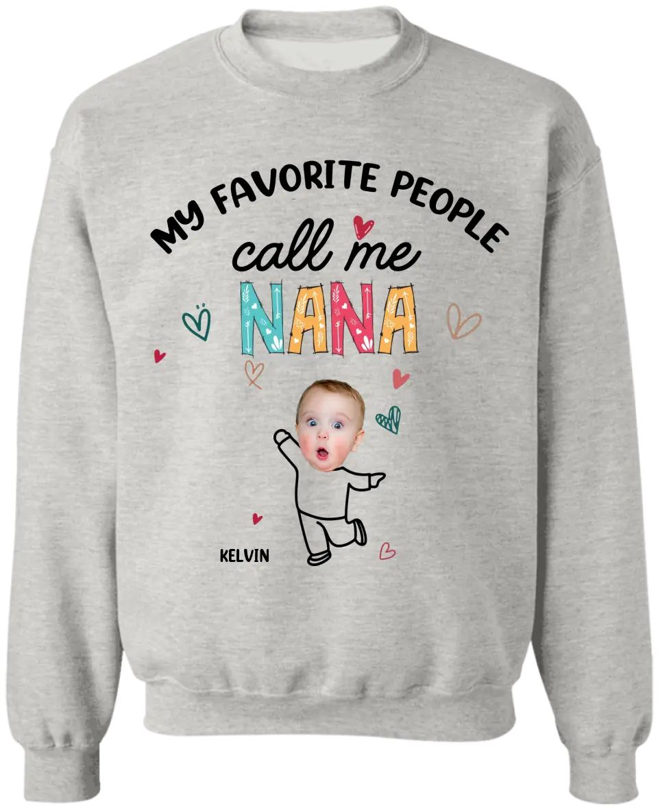 Favorite People Call Me NANA Custom Photo - Personalized T-shirt, Mother's Day Gift for Nana/GiGi/Grandma - TS1145