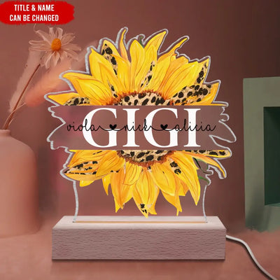 Sunflower Gift For Grandma/Nana - Personalized Acrylic Night Light, Gift For Mother's Day - L124