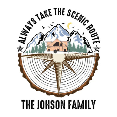 Always Take The Scenic Route - Personalized Decal, Gift For Camping Lover - PCD112
